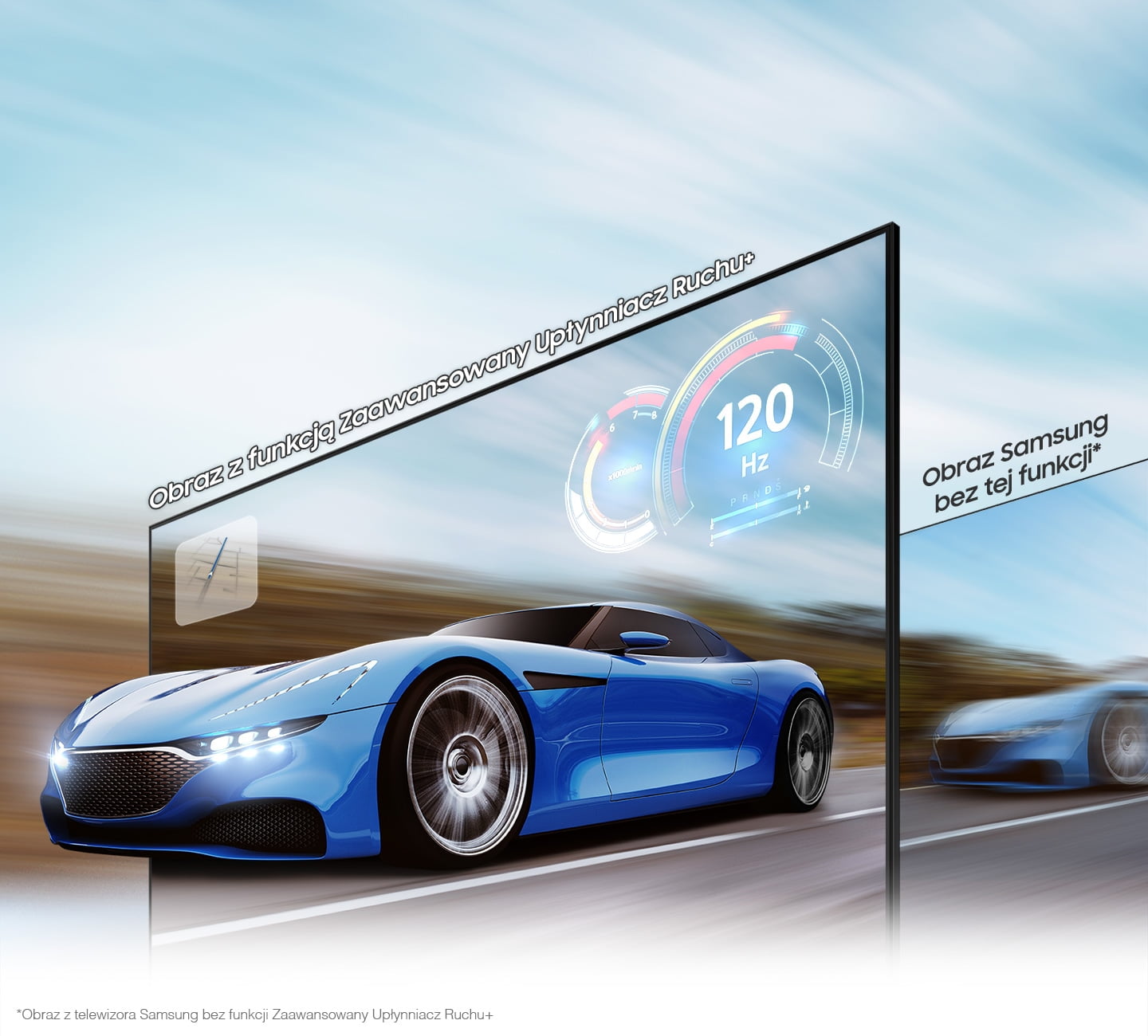 Zaawansowany Upłynniacz Ruchu do 120 Hz w telewizorze Samsung Neo QLED QN85A zadba o najwyższą dynamikę podczas wydarzeń sportowych czy rozgrywek gamingowych