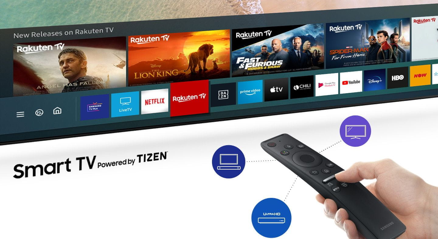 telewizor samsung tv 2020 Smart Hub intuicyjne menu pilot One Remote