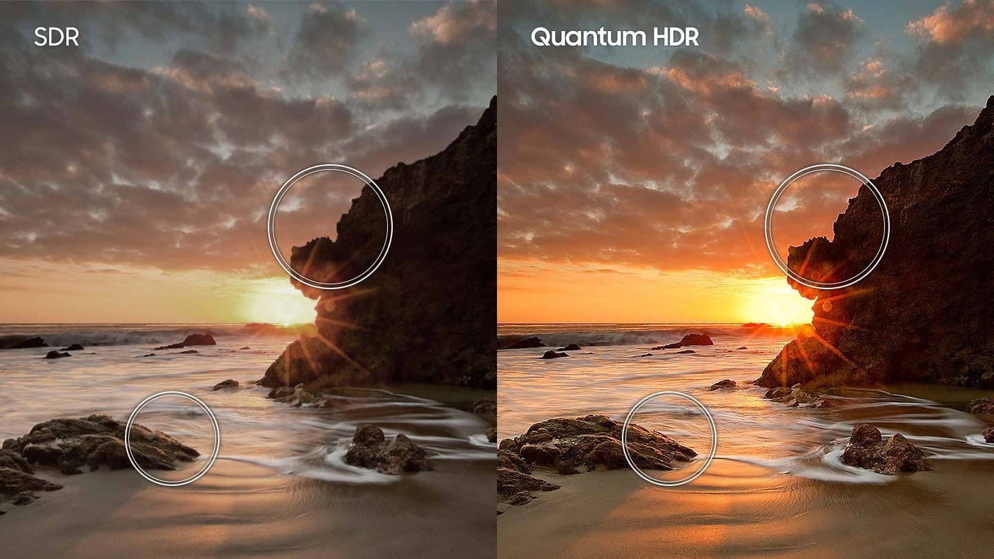 Ciesz się każdym detalem i perfekcyjnym odwzorowaniem kolorów na ekranie dzięki Quantum HDR 1000 w telewizorach Samsung QLED Q700T